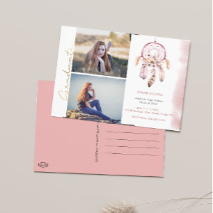 Boho Lägg till dina foton Studenten Vykort