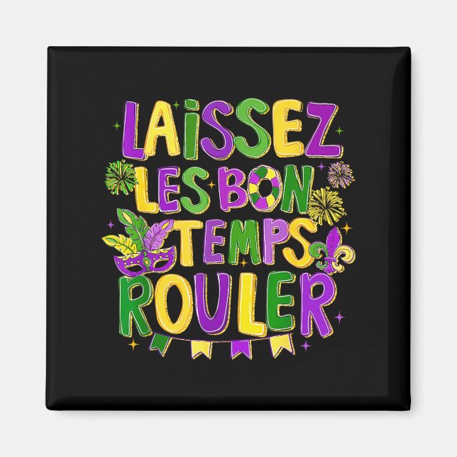 Boho Laissez Les Bon Temps Rouler Mardi Gras 2026  Magnet (Framsidan)