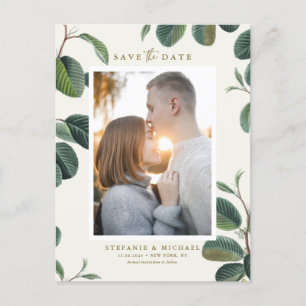 Boho Lämnar botaniskt elfenbensfoto Spara datum Meddelande Vykort