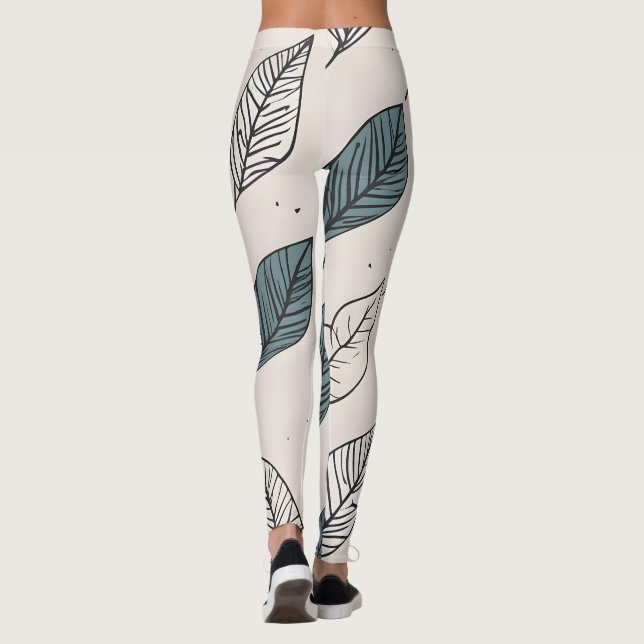 Boho lämnar konst leggings (Baksida)