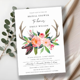 BOHO LAND  ANTLER BLOMMIGT MÖHIPPA INBJUDNINGAR