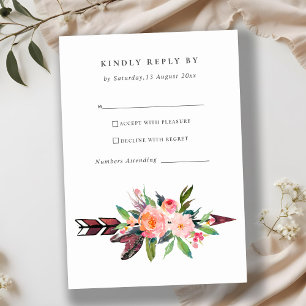 BOHO LAND ARROW BLOMMIGT BRÖLLOP OSA KORT