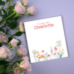 Boho Land Blommigt daisy vattenfärg Anteckningsblock<br><div class="desc">Vattenfärgen Wildblomme-Anteckningsblock med röd gult orange. Personlig Stationery. Lägg till ditt namn.</div>