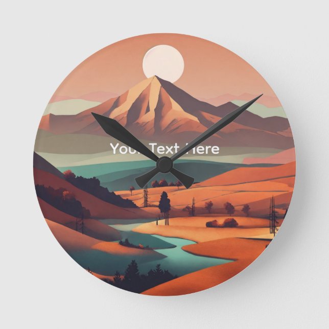 Boho landscape  rund klocka (Framsida)