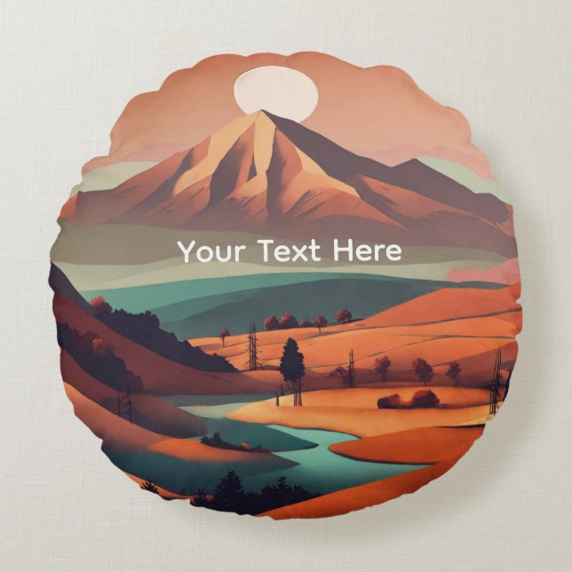 Boho landscape  rund kudde (Framsidan)