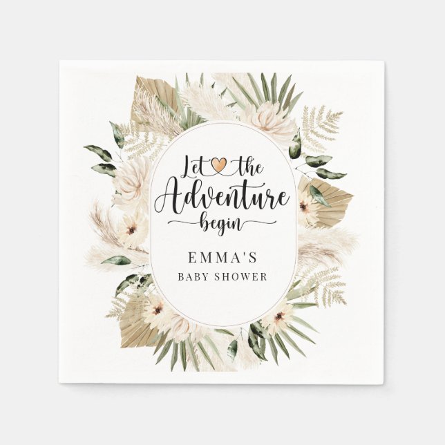 Boho lät Äventyr börja med babyskaren Pappersservett (Framsidan)