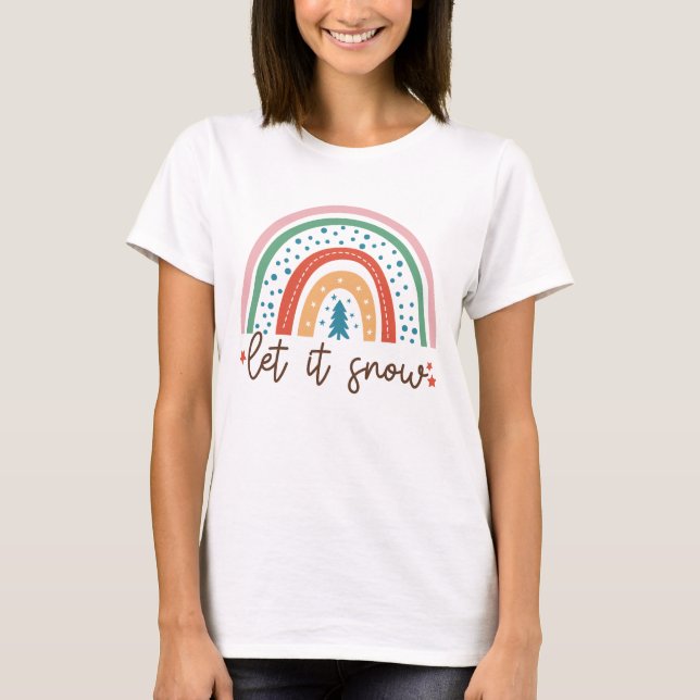 Boho "Låt det snöa" Rainbow | T Shirt (Framsida)