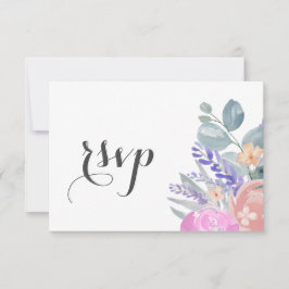 Boho Lavendel Blommig & Eukalyptus Bröllop RSVP OSA Kort