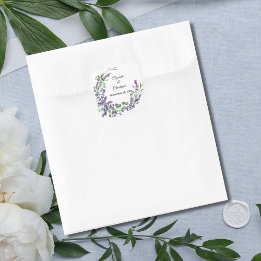 Boho Lavendel Eukalyptus Bröllop Fyrkantigt Klistermärke