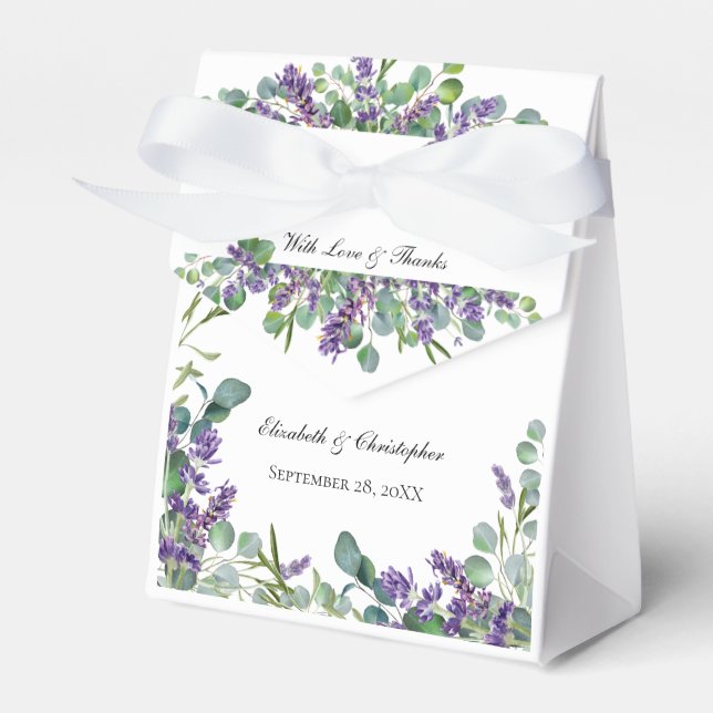 Boho Lavendel Eukalyptus Elegant Formell Bröllop Presentaskar (Framsidan Sidan)