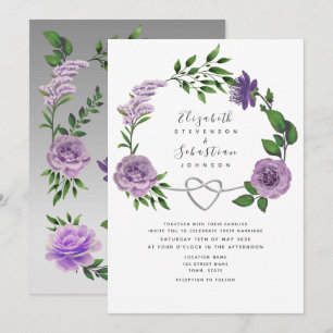 Boho Lavendel Lila Bröllop Inbjudningar