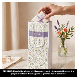 Boho Lavendel Vallmo Monogram Namn Vildblomma 