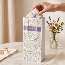 Boho Lavendel Vallmo Monogram Namn Vildblomma