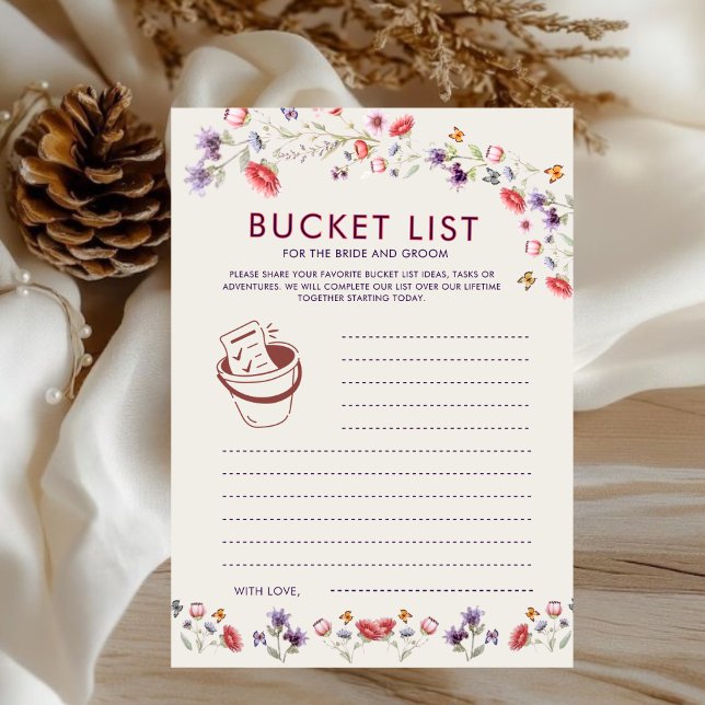 Boho Lavendel Vildblomma Bröllopsdusch Bucket List (Skapare uppladdad)