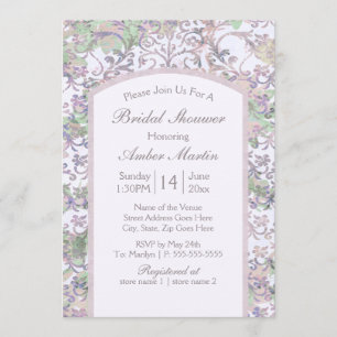 Boho Lavender Blommigt Damask SommarMöhippa Inbjudningar