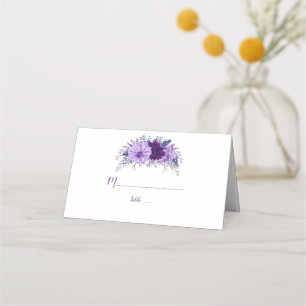 Boho Lavender Blommigt Plum Lila Bordsnummer Placeringskort