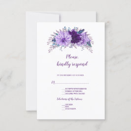 Boho Lavender Blommigt Plum Lila Bröllop OSA Kort