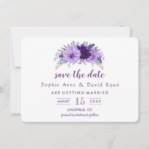 Boho Lavender Blommigt Plum Lila Spara datum Datumet