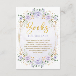 Boho Lavender Guld Flower Bokar för Flicka Tilläggskort