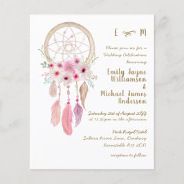 Boho Lavender Rosa Dream Catcher Feathers Bröllop