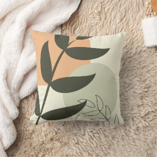 Boho Leaf Design Throw Pillow Kudde
