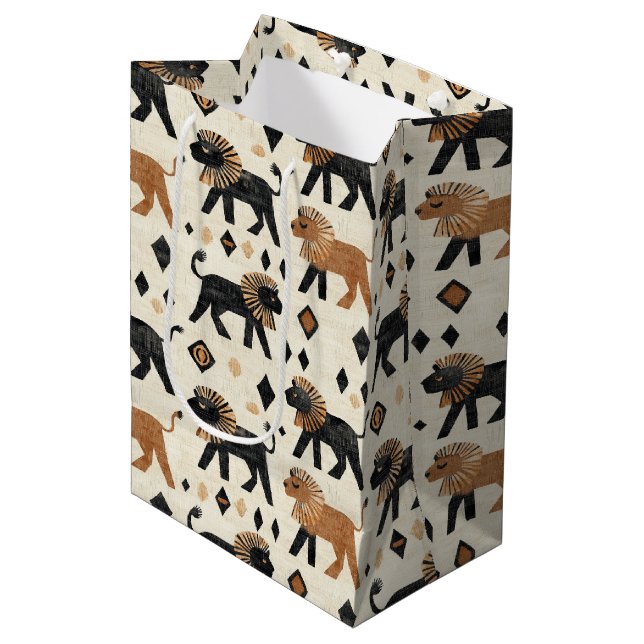 Boho Lejon Tribal Safari Mönster (Framsidan Vinklad)
