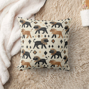 Boho Lejon Tribal Safari Mönster Kudde