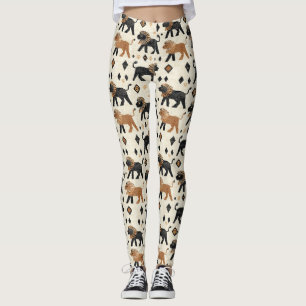 Boho Lejon Tribal Safari Mönster Leggings