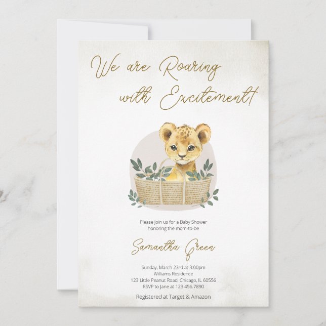 Boho Lejonunge Baby Shower Inbjudningar (Framsida)