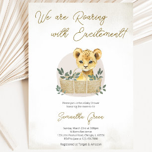 Boho Lejonunge Baby Shower Inbjudningar