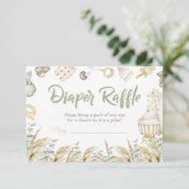Boho Leksaker Baby Shower Diaper Raffle Card Inbjudningar