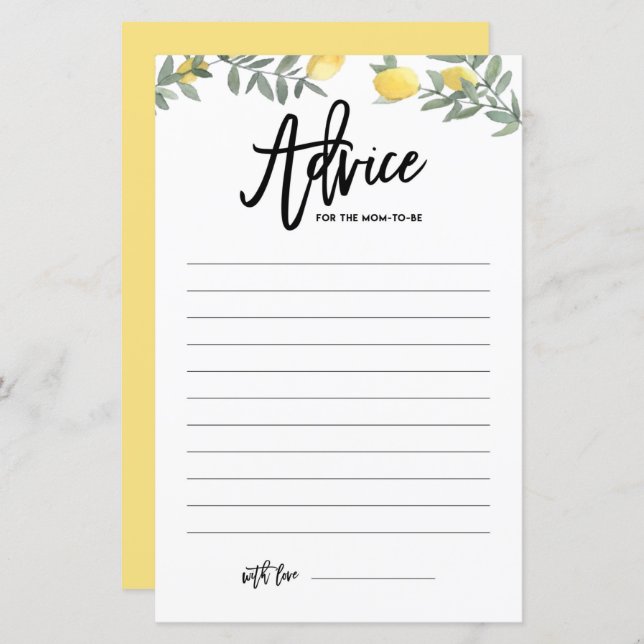 Boho Lemon Advice för att Mamma ska bli babyskor (Fram/baksida)