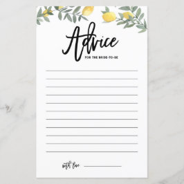 Boho Lemon Advice for Bride Möhippa Card