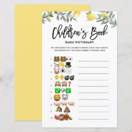 Boho Lemon Emoji Pictionary Bokar Baby Shower Game