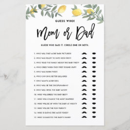 Boho Lemon Gissa vem som spelar Mamma eller Pappa 