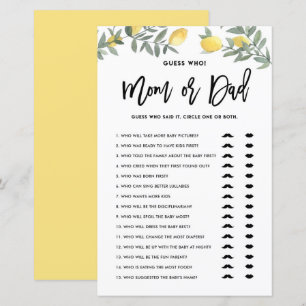 Boho Lemon Gissa vem som spelar Mamma eller Pappa
