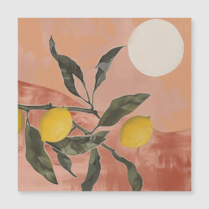 Boho Lemon Gren med Sol minimalistisk Abstrakt (2)