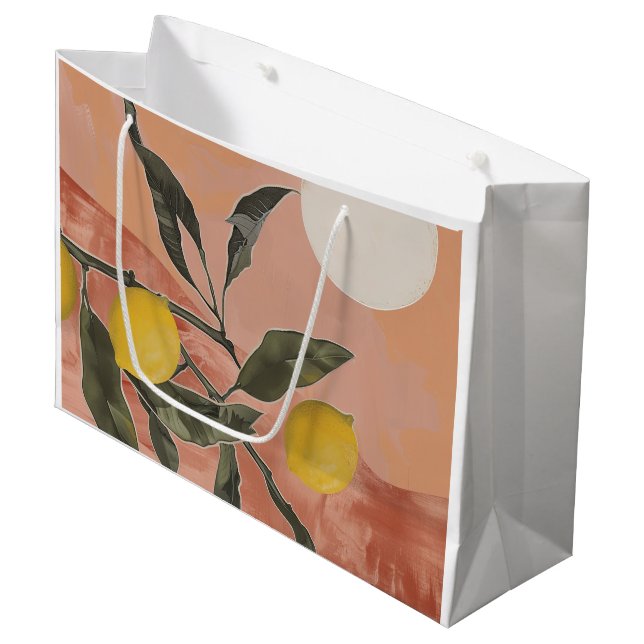 Boho Lemon Gren med Sol minimalistisk Abstrakt (2) (Framsidan Vinklad)