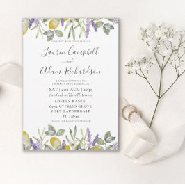 Boho Lemon & Lavender Foliage Wedding bjudande Inbjudningar