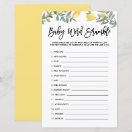 Boho Lemon Ord Scramble Baby Shower Game