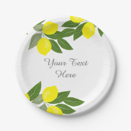 Boho Lemon Party Decor Papper Plate