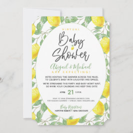 Boho Lemons Gender-Neutralt Virtuell babystötare Inbjudningar
