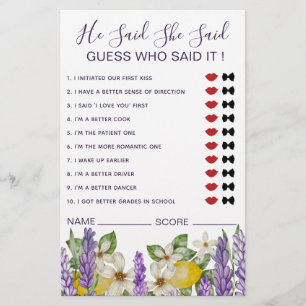 Boho Lemons och Lavender sa att hon sa att spel Flygblad