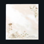 Boho Leopard | Möhippa för Dam Blommigt  Anteckningsblock<br><div class="desc">Underskattad tropisk elegans med vackra subducerade blommigtar som ram för din "Möhippa" i den här texten, bohemisk design. En dam med stor flodträdgårdshatt i en rosa med lång blek och med en blombukett av blommor med en vacker vattenfärgsleopard vid fötterna ljugande i en mängd botaniska skapelser av boho. Sammansatt design...</div>