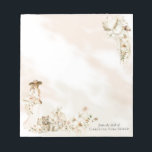 Boho Leopard | Möhippa för Dam Blommigt  Anteckningsblock<br><div class="desc">Underskattad tropisk elegans med vackra subducerade blommigtar som ram för din "Möhippa" i den här texten, bohemisk design. En dam med stor flodträdgårdshatt i en rosa med lång blek och med en blombukett av blommor med en vacker vattenfärgsleopard vid fötterna ljugande i en mängd botaniska skapelser av boho. Sammansatt design...</div>