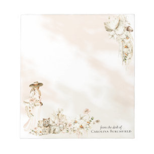 Boho Leopard Möhippa för Dam Blommigt Anteckningsblock