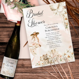 Boho Leopard | Möhippa för tropisk Blommigt för kv Inbjudningar