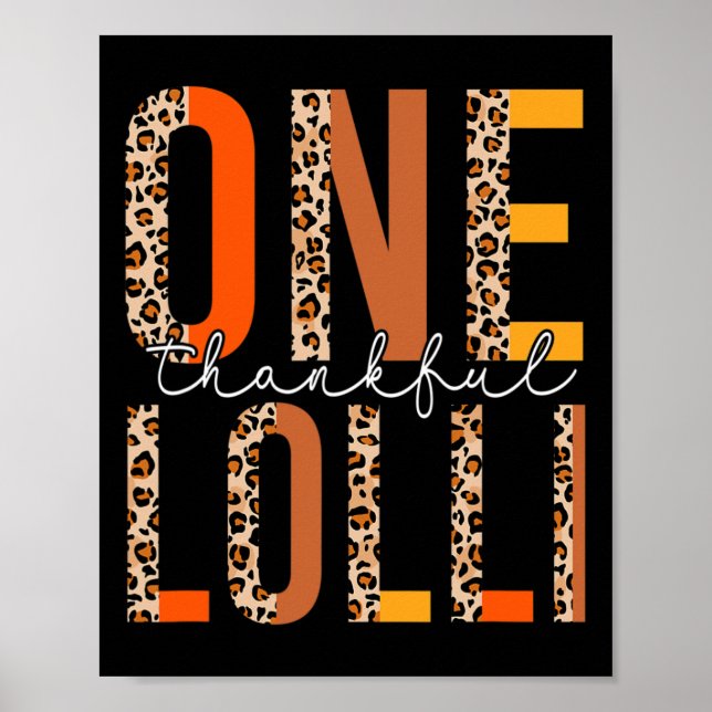 Boho Leopard One Thankful Lolli Fall Vibes Thanksg Poster (Framsidan)