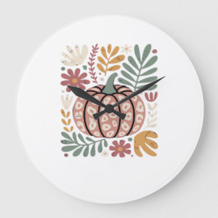 Boho Leopard Pumpa Höst � Retro Höst Blommig Ha Stor Klocka