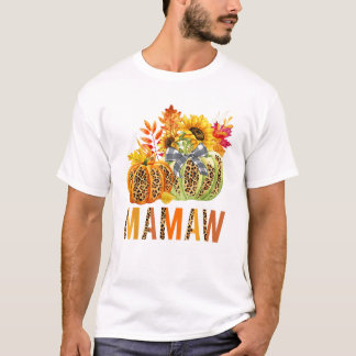 Boho Leopard Pumpkins Mamaw Fall T Shirt